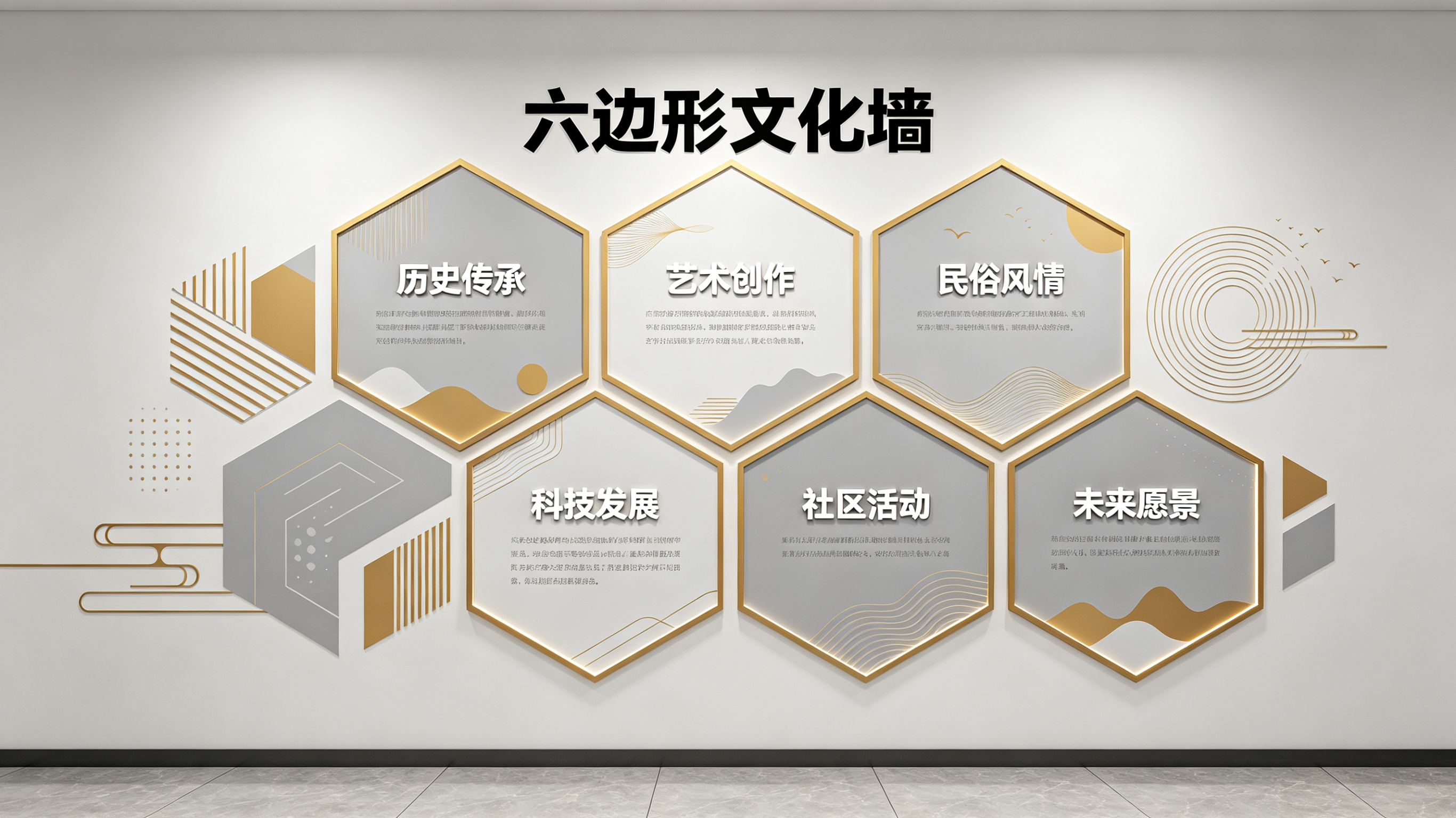双峰企业文化墙 | 六边形信息美学
